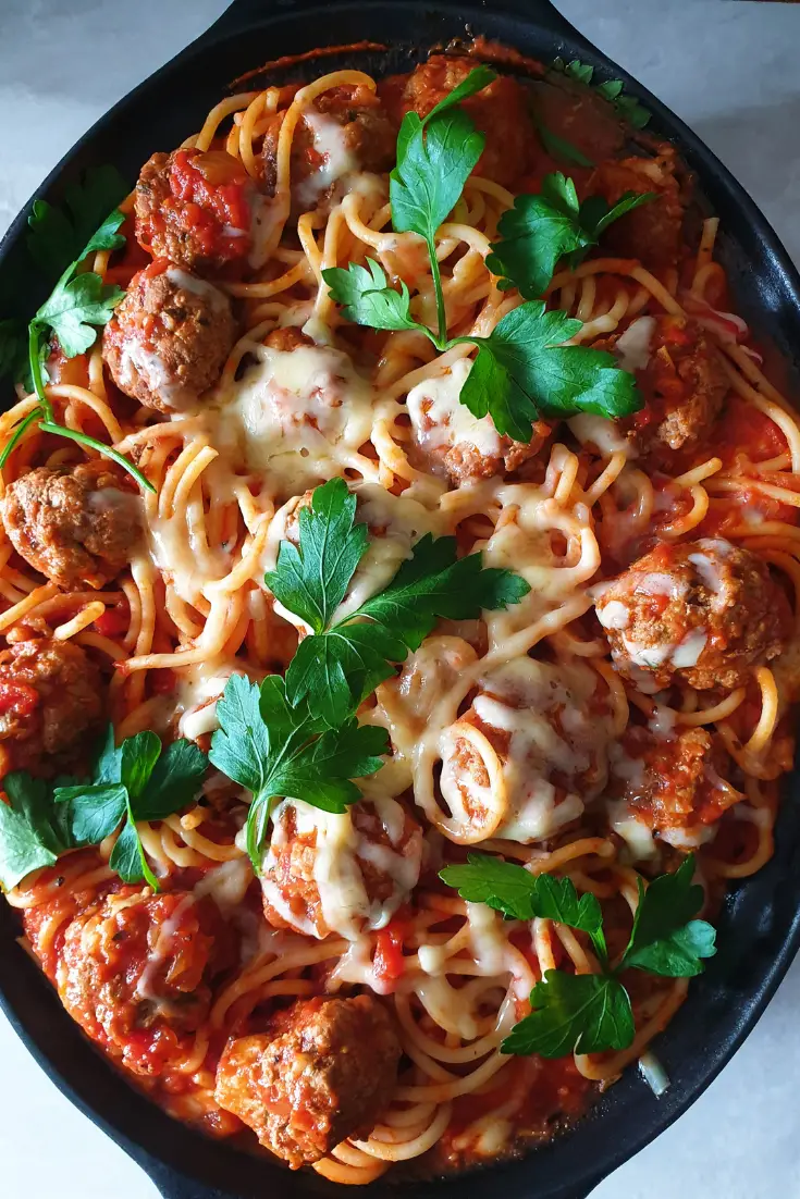 saucy meatball pasta