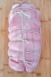 pork belly tied with kitchen twine