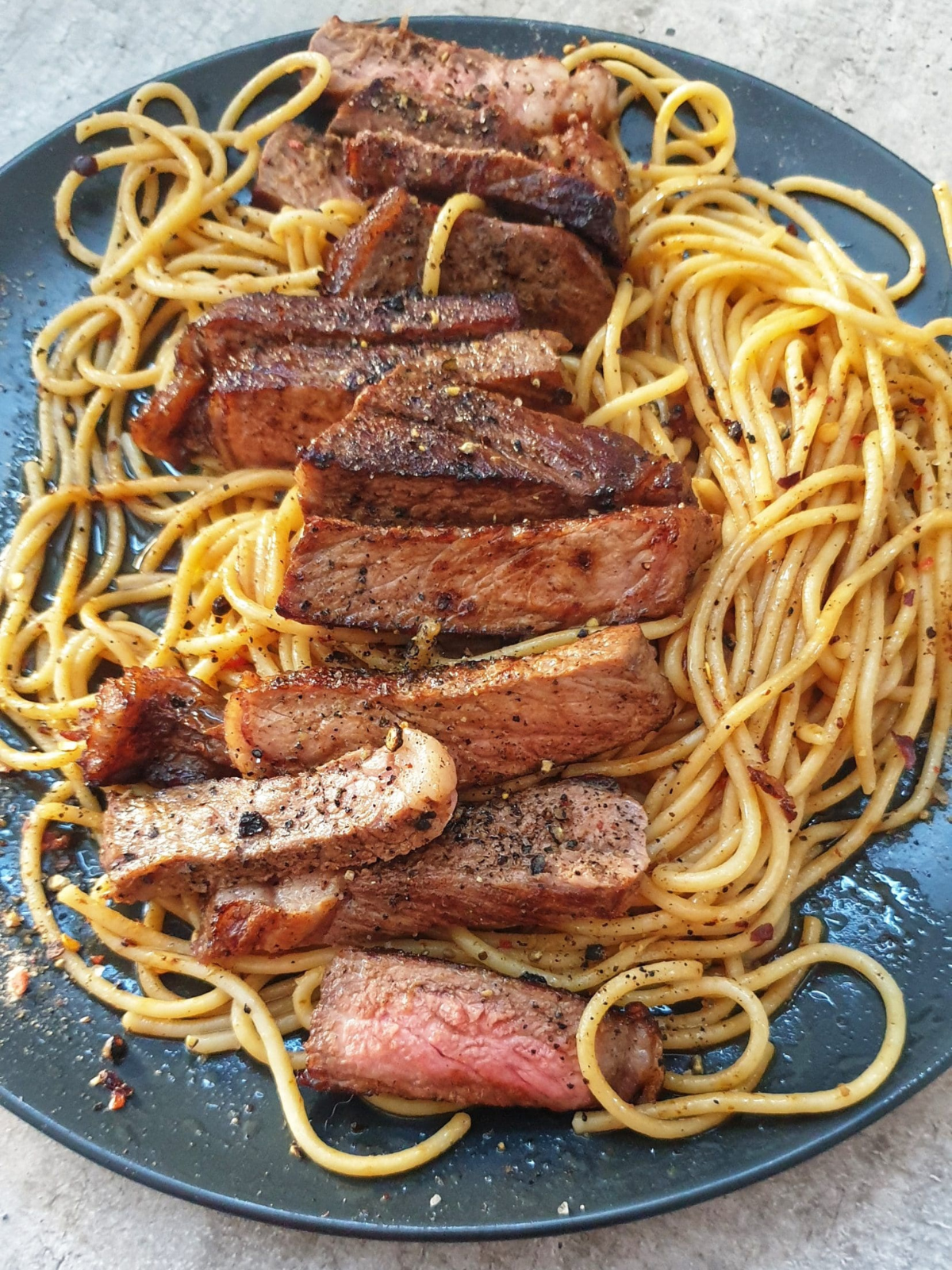 spaghetti steak recipe