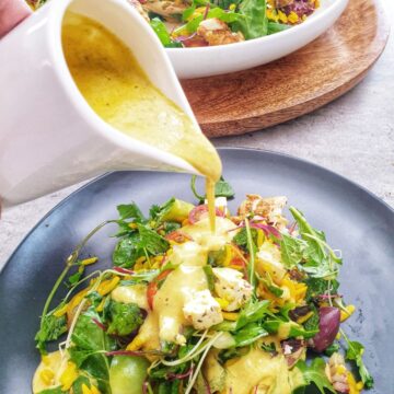 chicken salad with a turmeric dressing