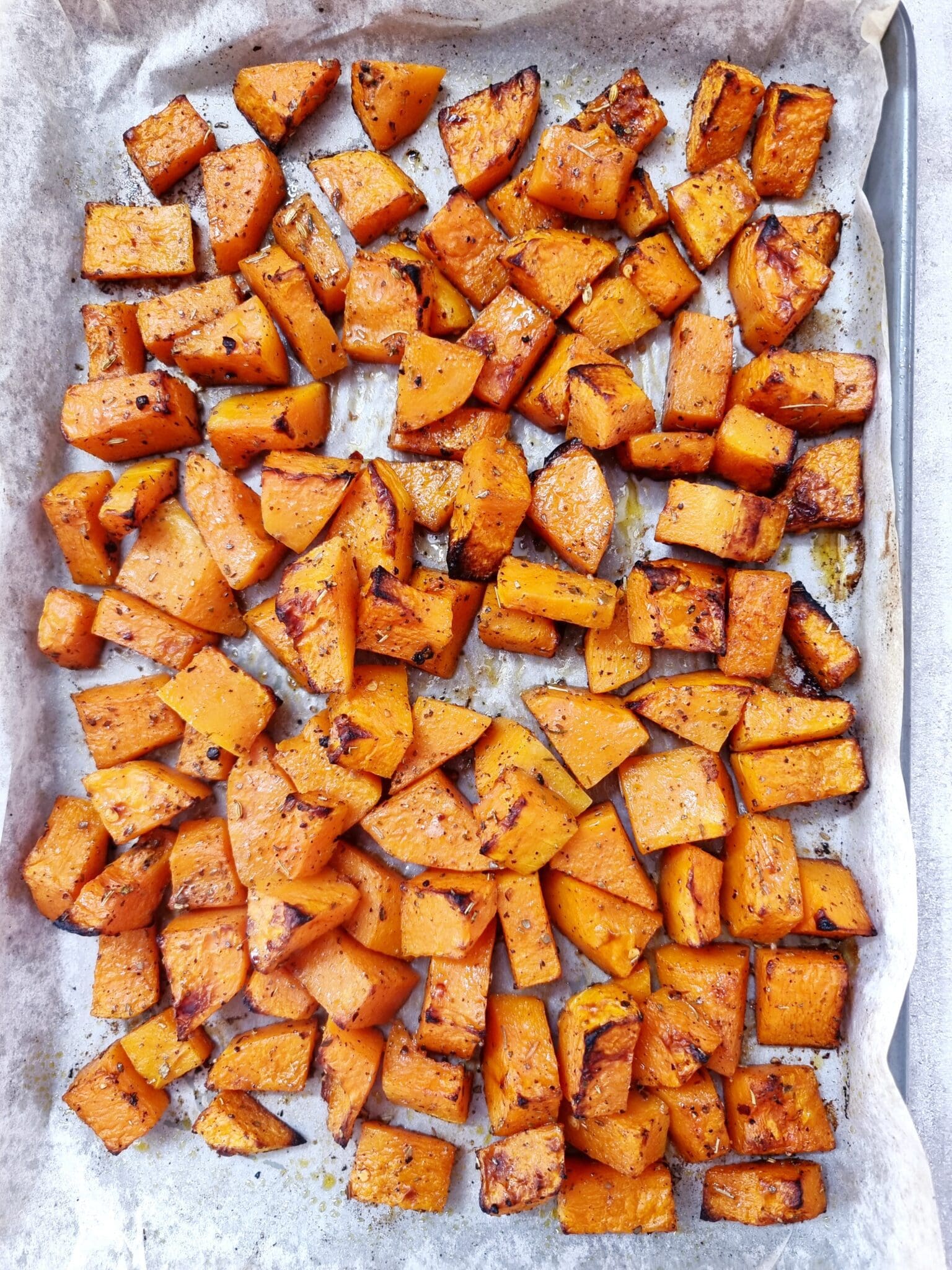 Oven Roasted Butternut With Toasted Fresh Herbs in Olive Oil