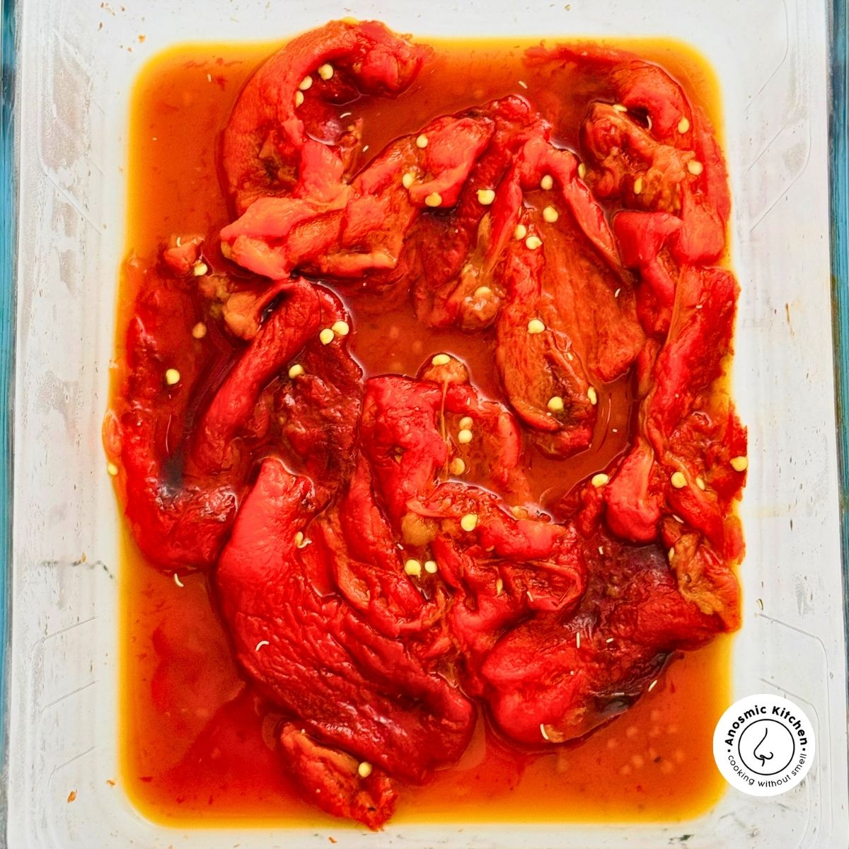 soft peeled red peppers for red pepper dip