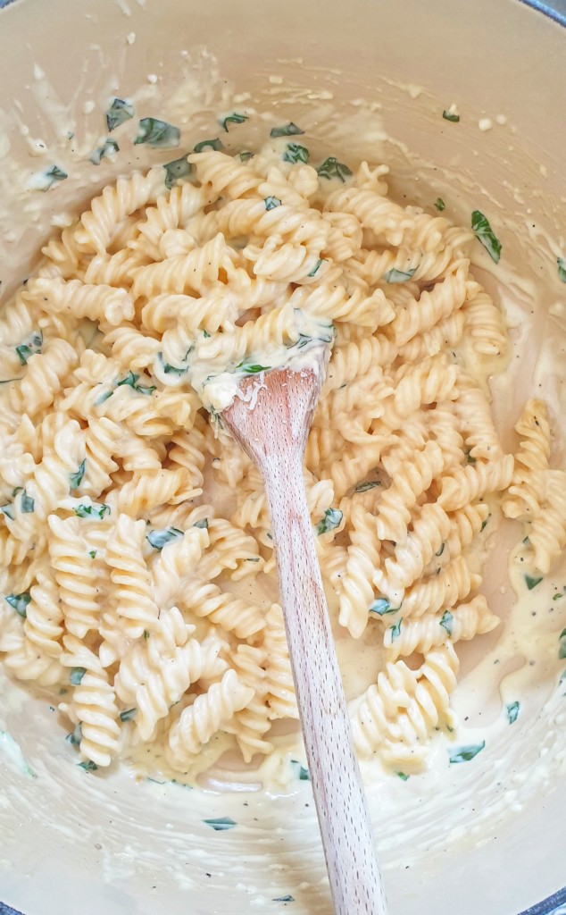 fusilli alfredo pasta