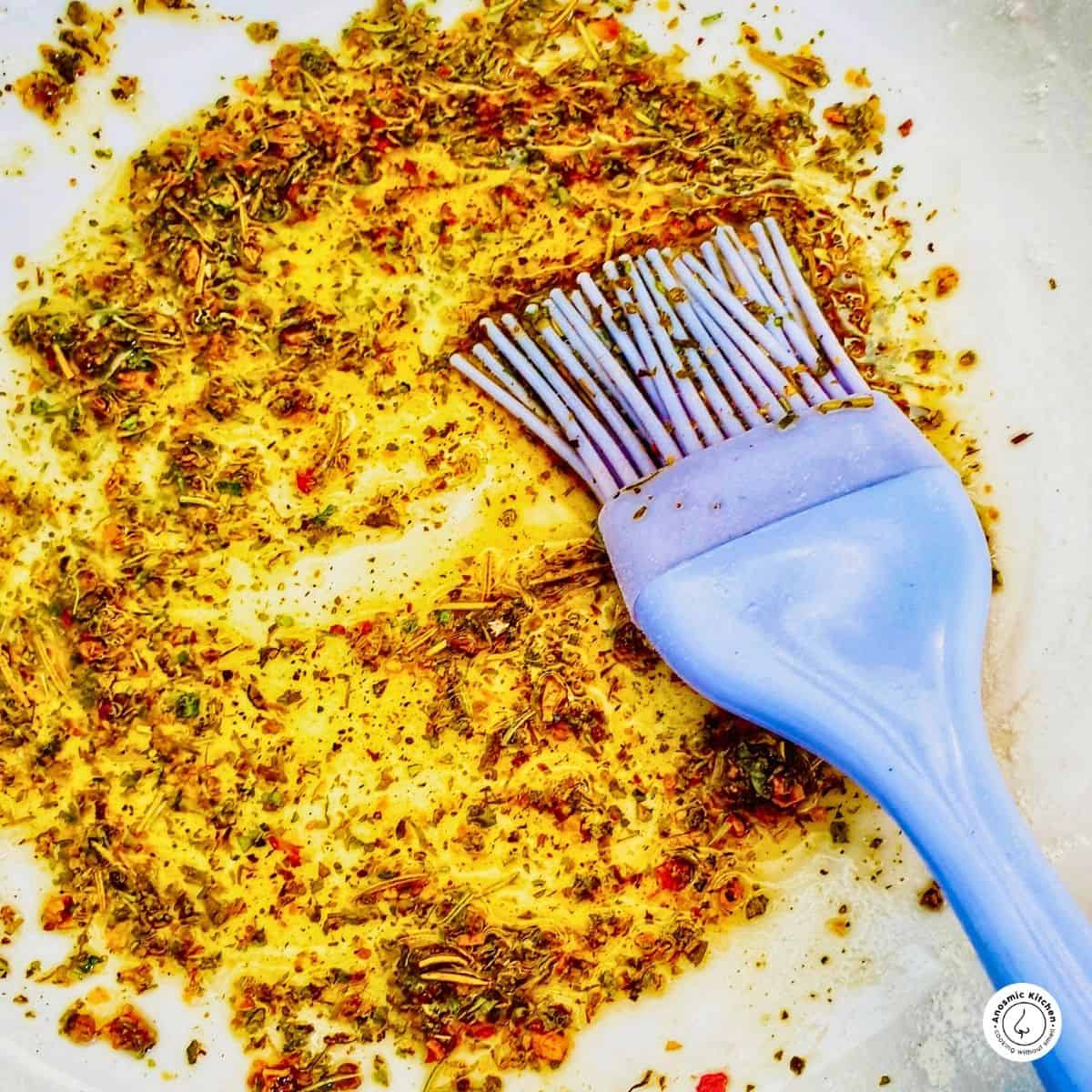 spice mix with olive oil for mascarpone cheese dip
