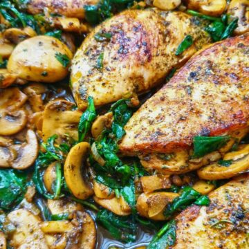 chicken mushroom and spinach recipe