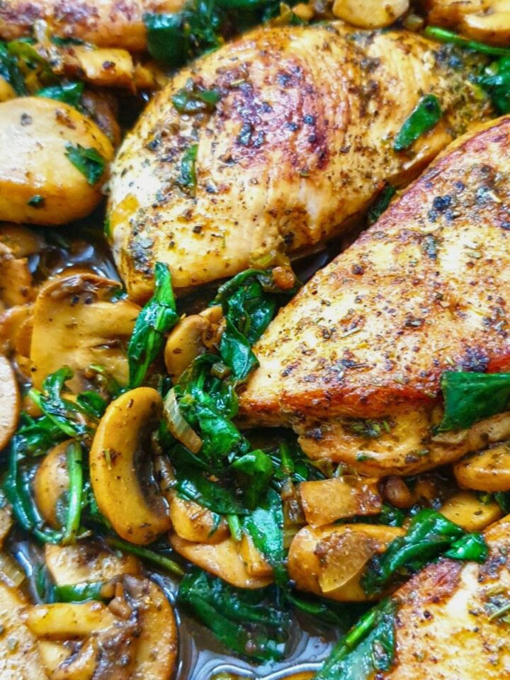 chicken mushroom and spinach recipe