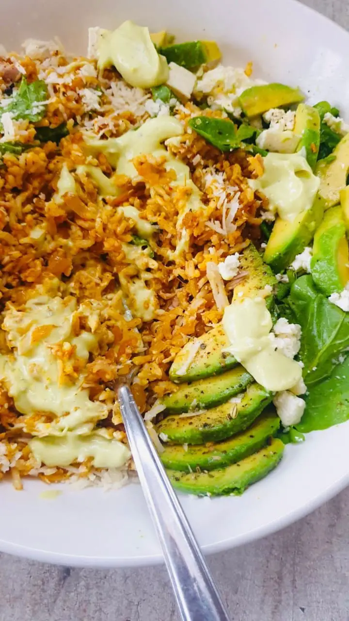 avocado and rice bowl