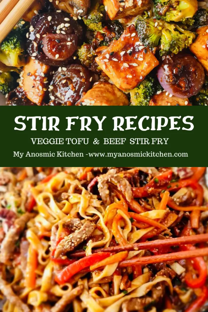 beef stir fry and vegan tofu stir fry recipes