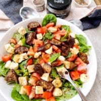 eggplant tomato and bocconcini salad