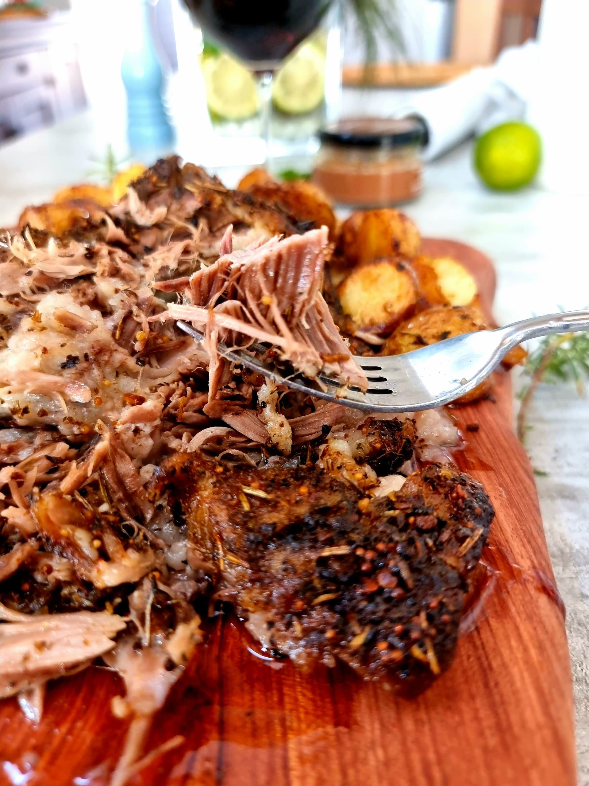 Slow Roast Lamb Shoulder With Potatoes