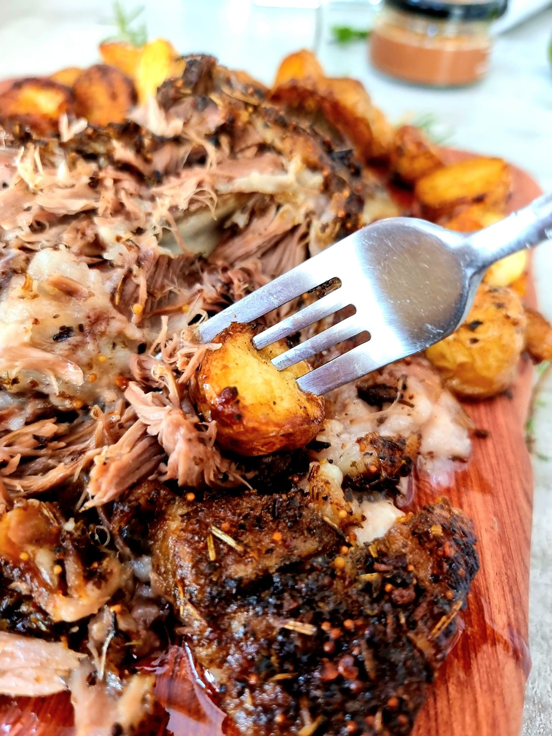Slow Roast Lamb Shoulder With Potatoes