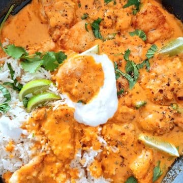 Thai style fish curry and sauce