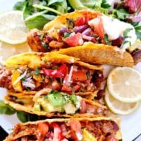 chicken and bean tacos