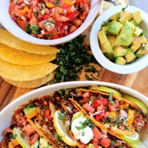 tacos salsa and avocado