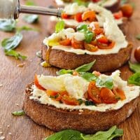 Italian caprese bruschetta