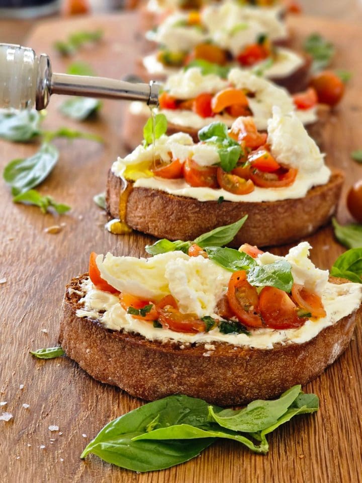 Italian caprese bruschetta