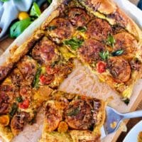 tomato basil pesto tart