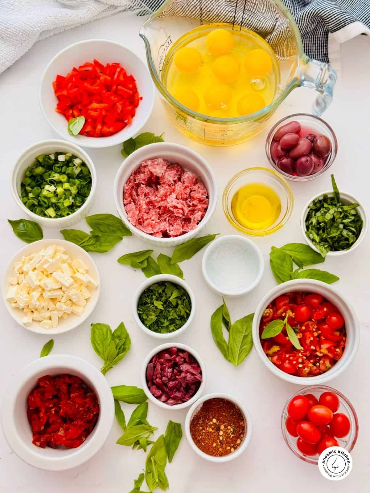 ingredients for egg muffins recipe