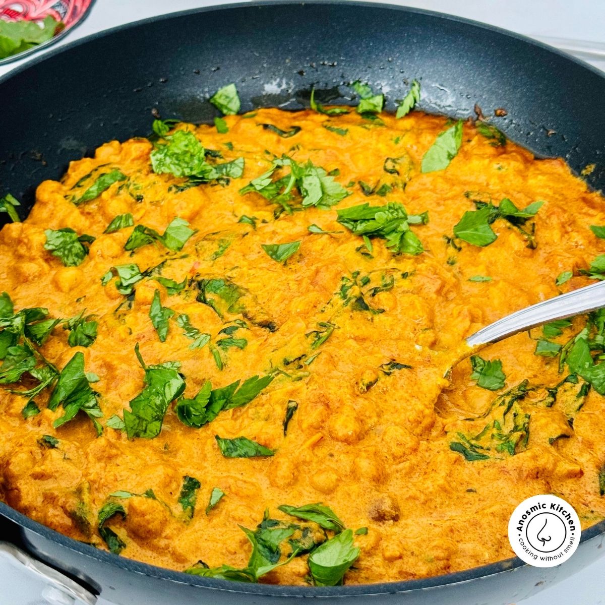 chickpea curry in a pan