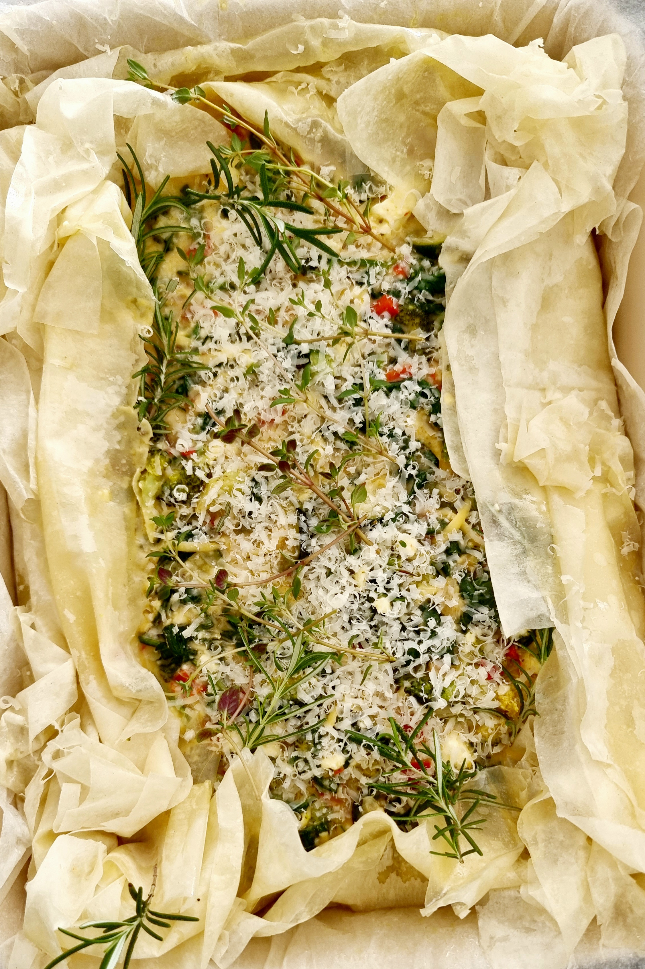 vegetable tart in phyllo pastry