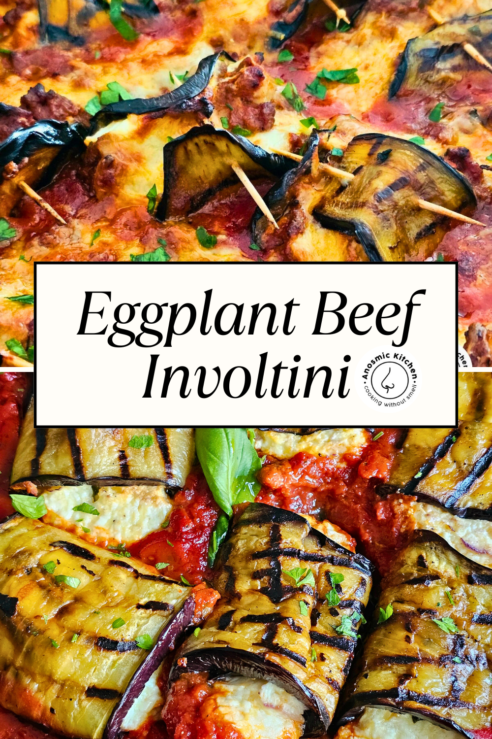 eggplant beef involtini in a rich tomato sauce