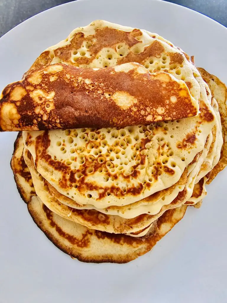 cinnamon pancakes with whipped cream