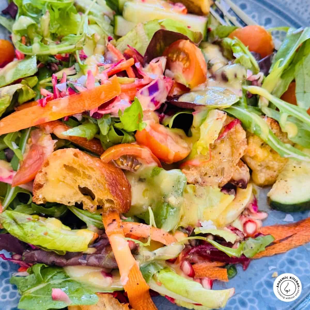 leafy greens with croutons