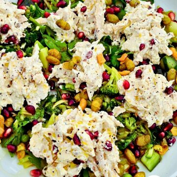 creamy pomegranate chicken salad no mayo