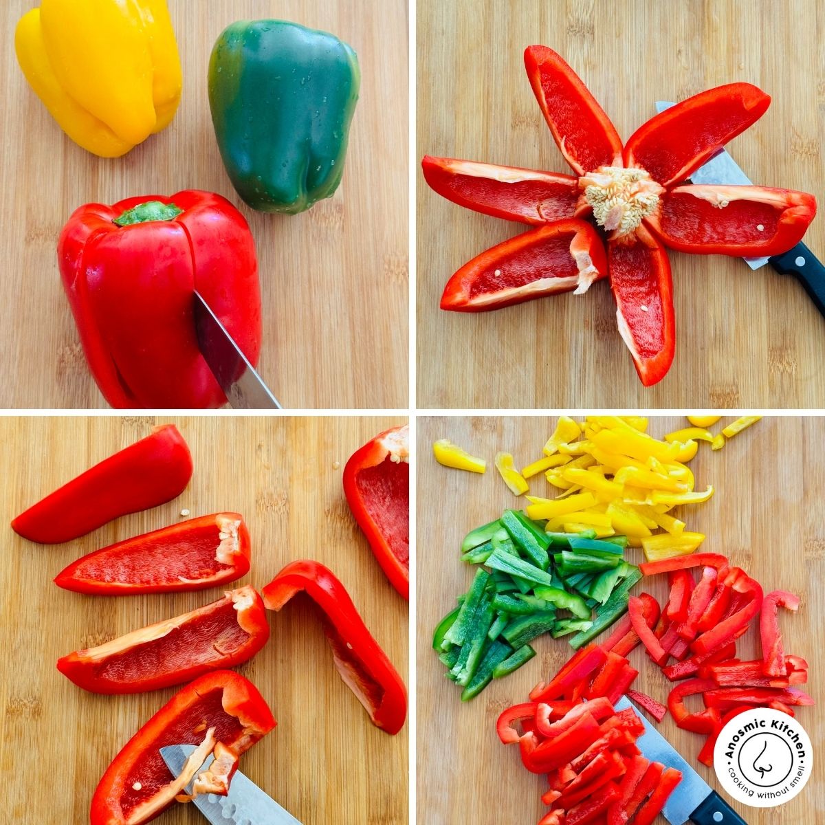 how to slice bell peppers for fajitas