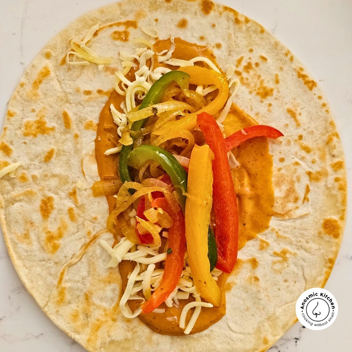 wrap with fajita filling