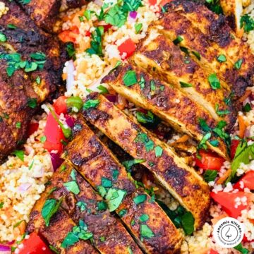 moraccan couscous with spiced chicken salad