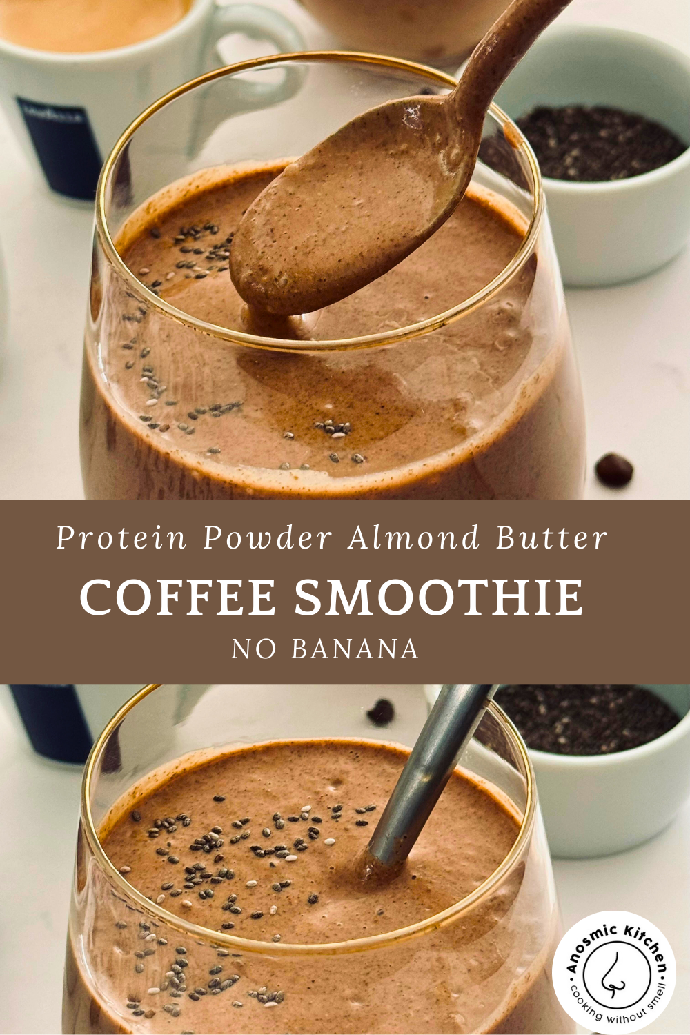 no banana chocolate smoothie amond butter