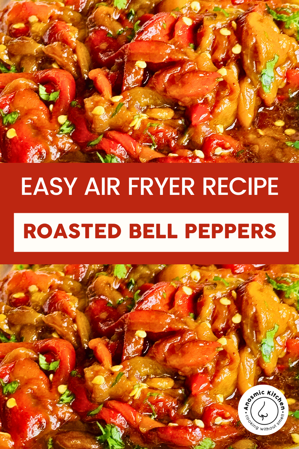 air fryer bell peppers in oil, sliced.