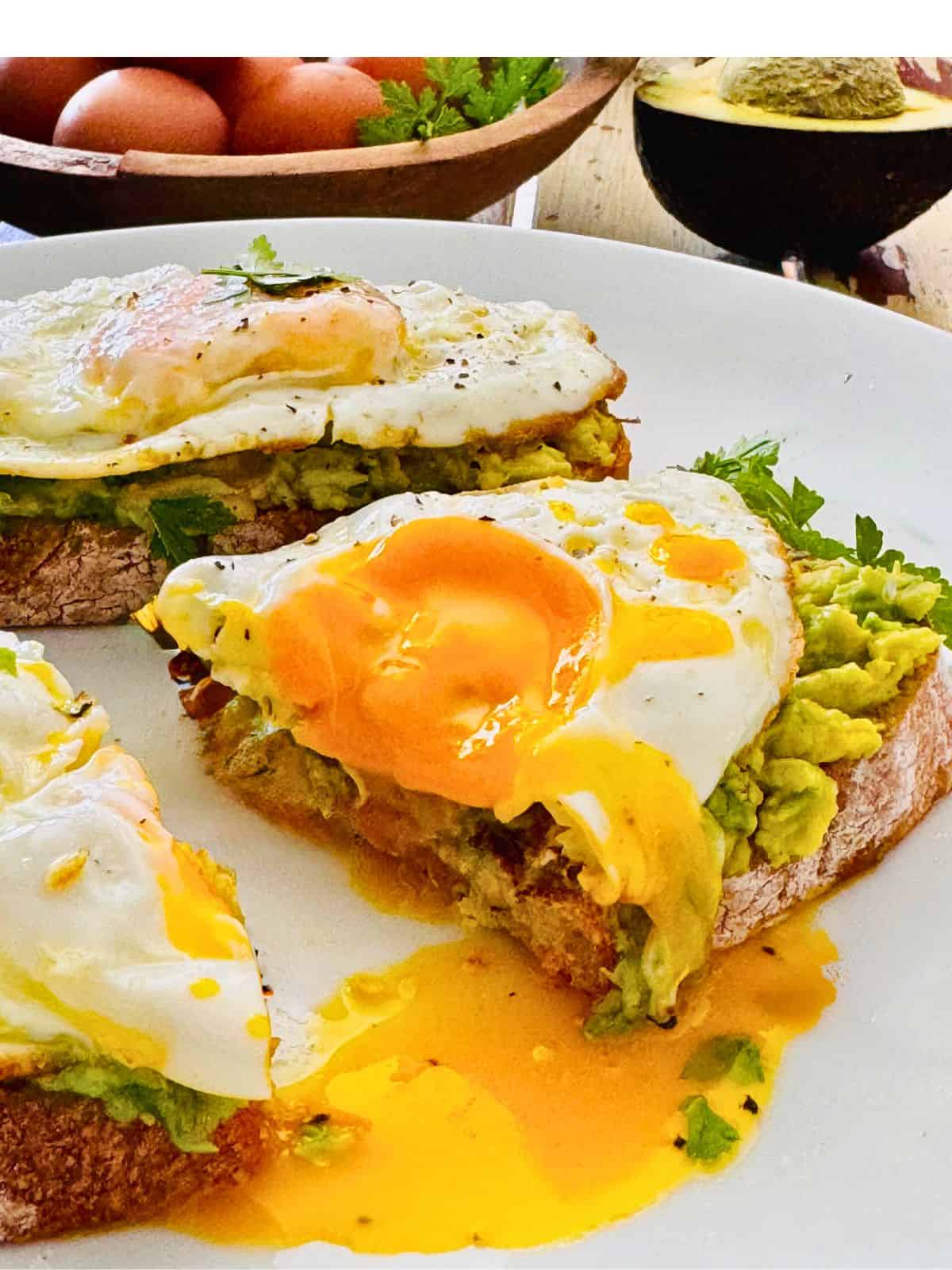 soft fried eggs avo toast