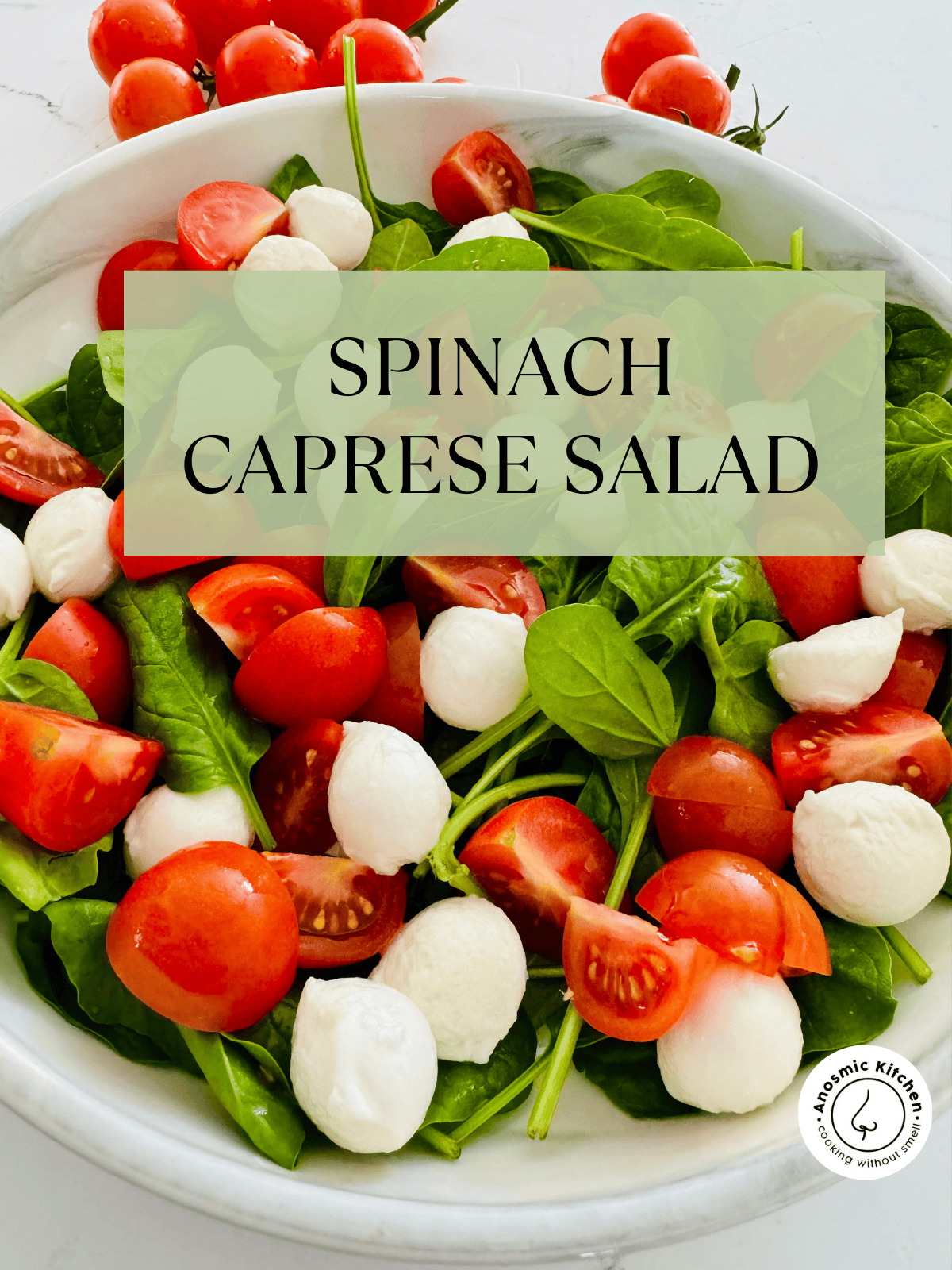 easy spinach caprese salad