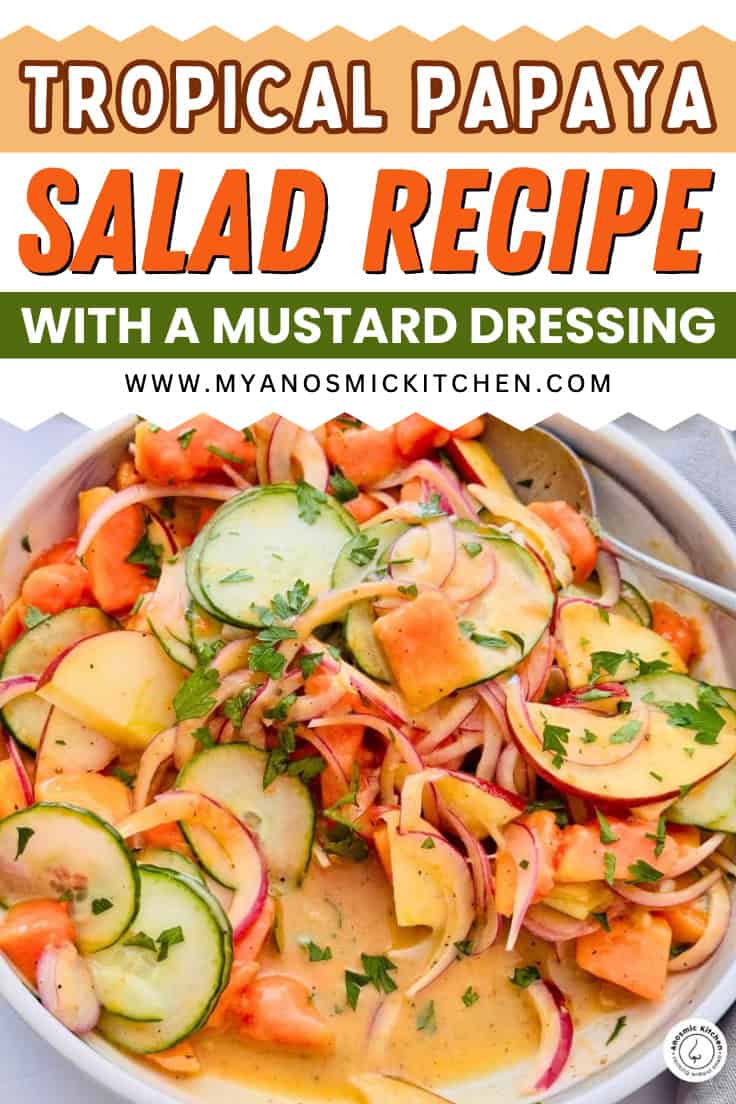 papaya salad in a creamy mustard dressing