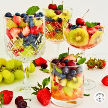 fruit salad recipe in glasses