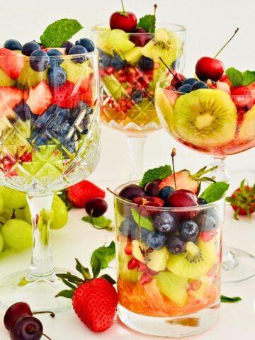 fruit salad recipe in glasses