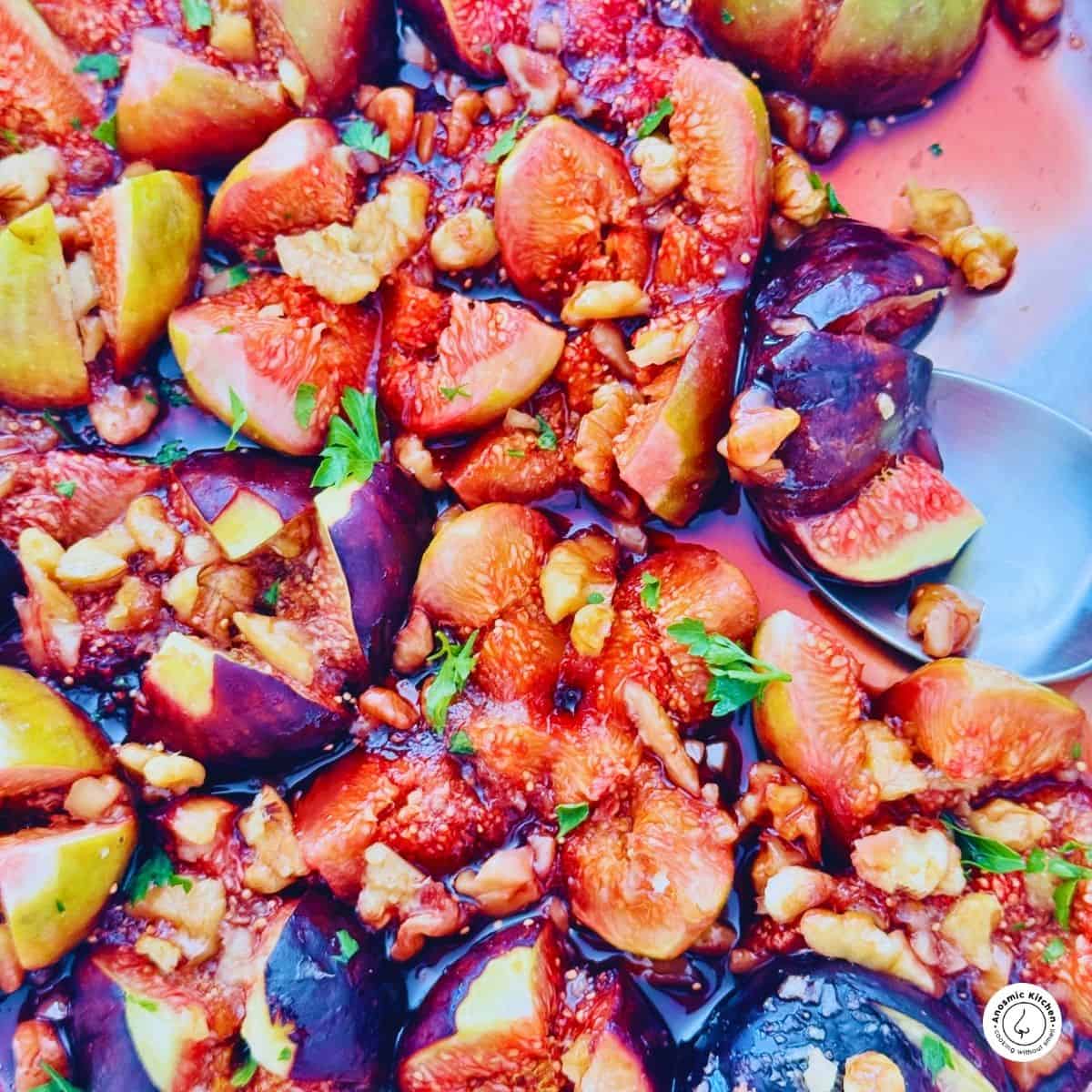 soft cooked figs in a pan 