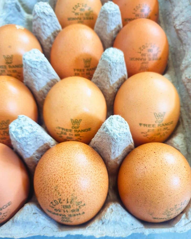fresh eggs in a cardboad box