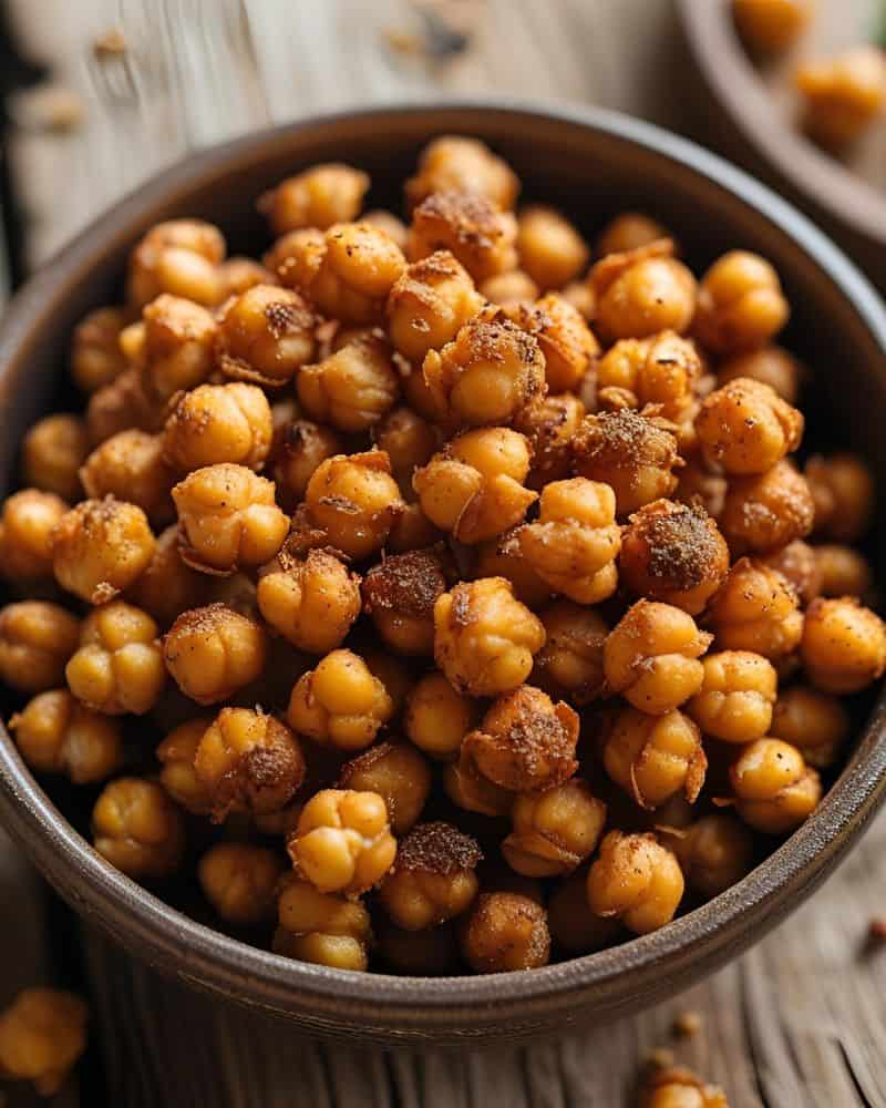 air frier chickpeas in a small bowl