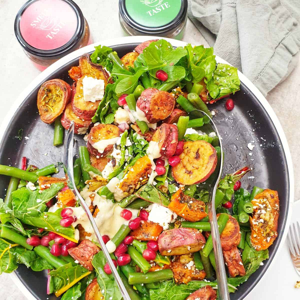 sesoned sweet potato and butternut salad